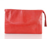 Huge Red Leather Tasseled Clutch Purse