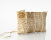 Cream-colored Snakeskin Leather Clutch