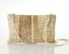 Cream-colored Snakeskin Leather Clutch