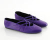 80s Strappy Purple Leather Ballet Flats 10