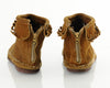 70s Fringe Leather Moccasin Ankle Boots 8