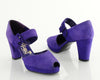70s Royal Purple Suede Platform Heels 6.5