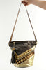 Metallic Leather Studded Bucket Bag