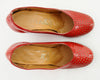 40's Cherry Red Patent Wedges 5.5