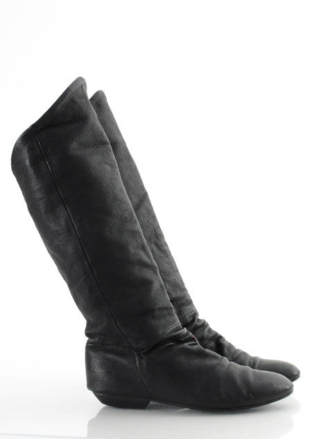 80s Black Leather Pirate Boots 8