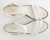 80s White Leather Strappy Sandals 10