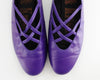 80s Strappy Purple Leather Ballet Flats 10