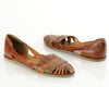 80s Woven Leather Huarache Flats Sandals 10