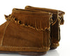 70s Fringe Leather Moccasin Ankle Boots 8