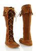 70's Minnetonka Fringe Moccasin Boots 9