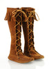 70's Minnetonka Fringe Moccasin Boots 9