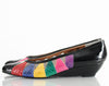 80s Rainbow Snakeskin Wedge Heels 9.5 10