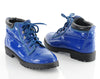 90s Blue Rubber Lace Up Ankle Rain Boots 8
