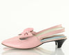 60s Pink Leather Bow Slingback Heels