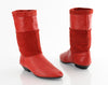 80s Red Leather Ankle Boots 7